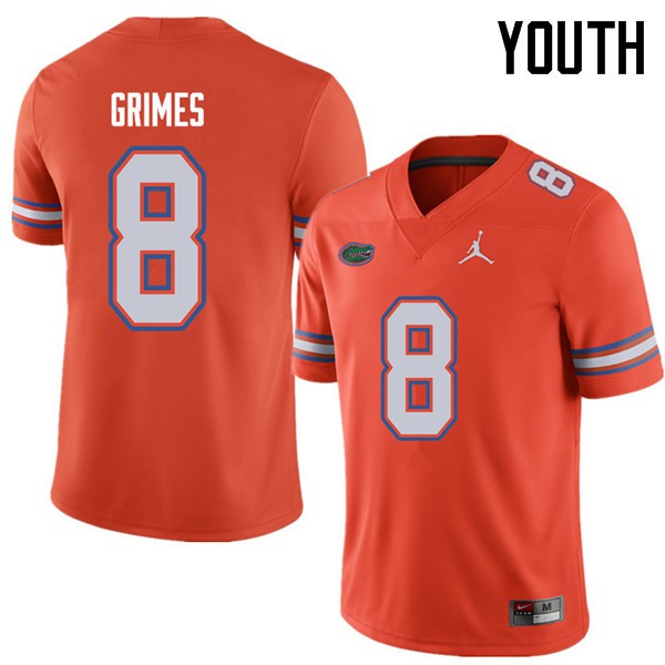 Jordan Brand Youth #8 Trevon Grimes Florida Gators College Football Jerseys Orange